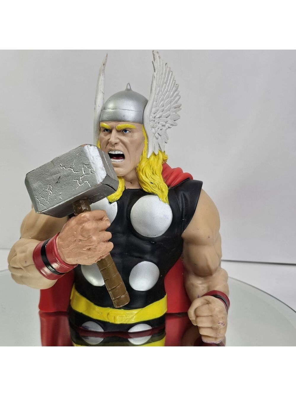 Monogram Thor Avengers Vinyl Coin Bust Bank 2012 With Pen Marks